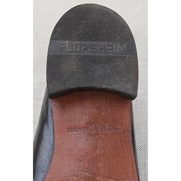 Florsheim Black Leather Penny Loafer Slip-On Dress Shoes Mens Size 9 D - Picture 10 of 12